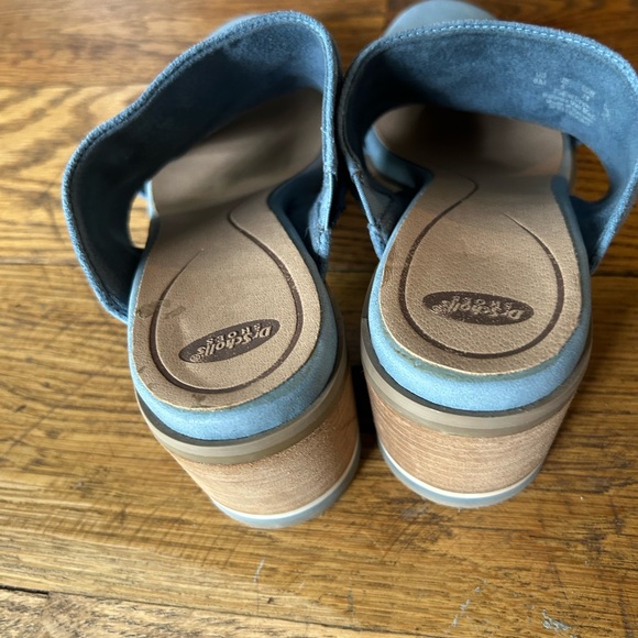 Dr Scholls shoes spellbound sandal heel blue size 8 slip on - Picture 4 of 11